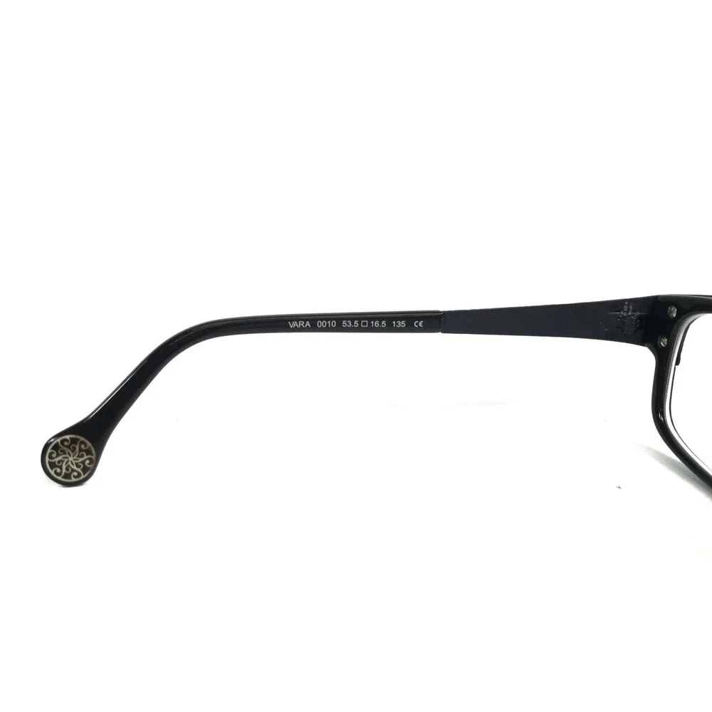 BOZ Eyeglasses Frames VARA 0010 Black White Silver Studded 53.5-16.5-135